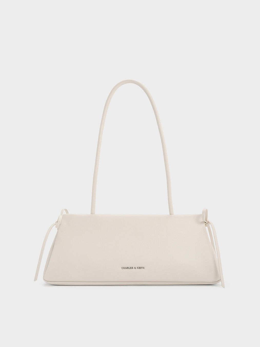 Hazel Bow Elongated Trapeze Shoulder Bag, Meringue White, hi-res