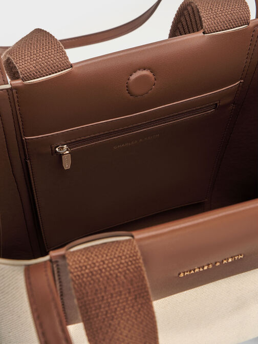 Shalia Canvas Tote Bag, Cognac, hi-res