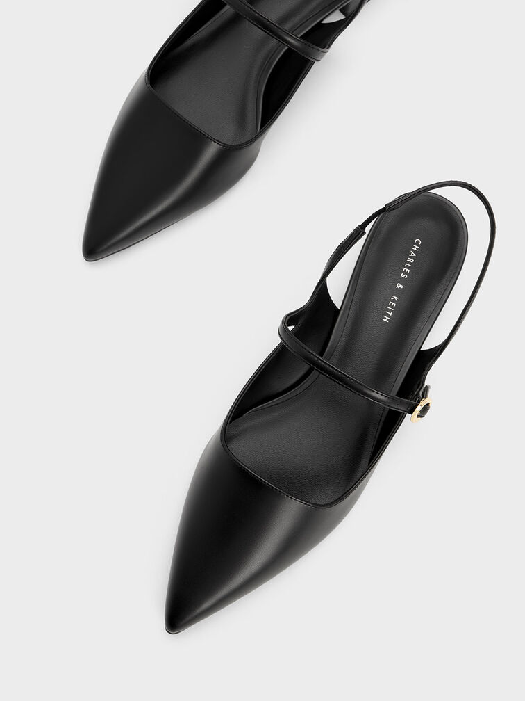 Roxane Slingback Mary Jane Flats, Black, hi-res