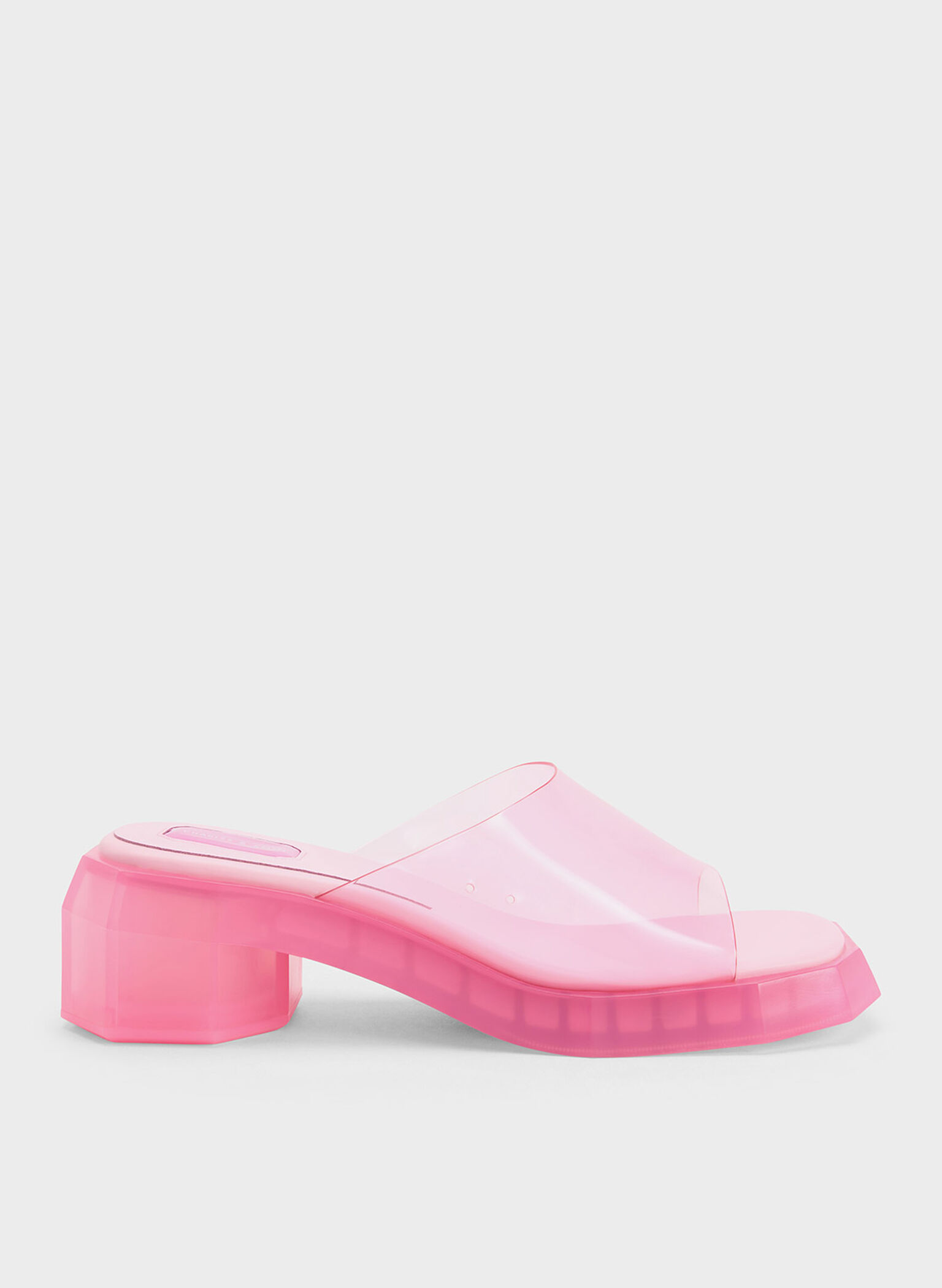 Fia See-Through Geometric Mules, Light Pink, hi-res