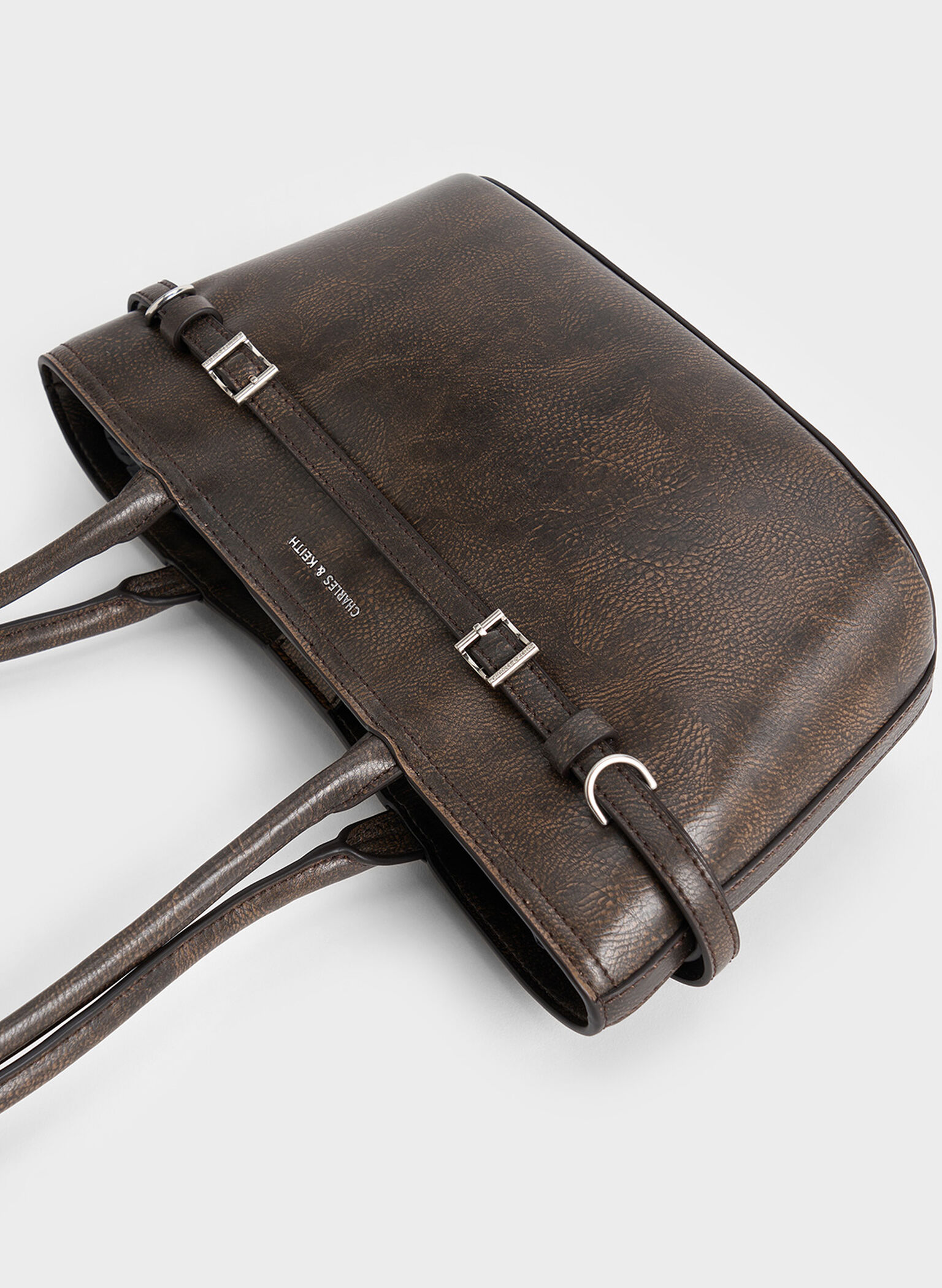 Sloane Elongated-Handle Shoulder Bag, Dark Brown, hi-res