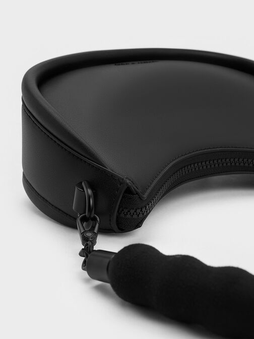 Lana Curved Shoulder Bag, Jet Black, hi-res