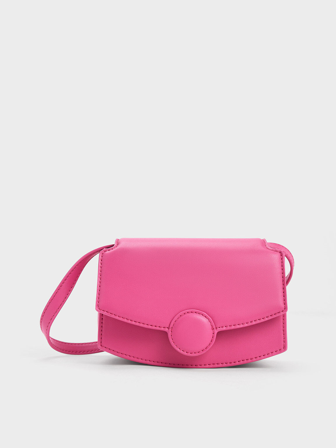 Fuchsia Clover Curved Shoulder Bag CHARLES KEITH UK