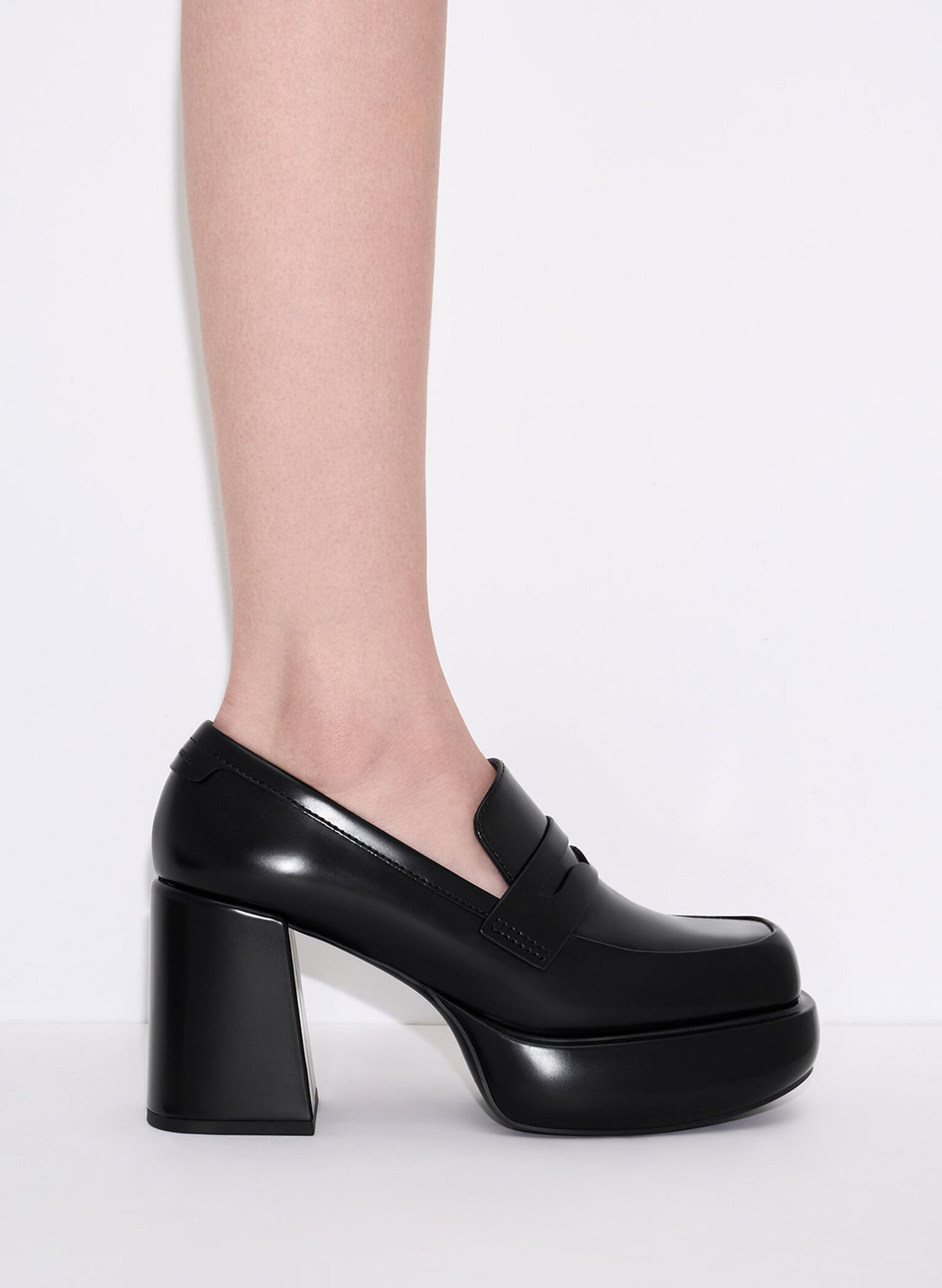 Monique Platform Loafer Pumps, Black Box, hi-res