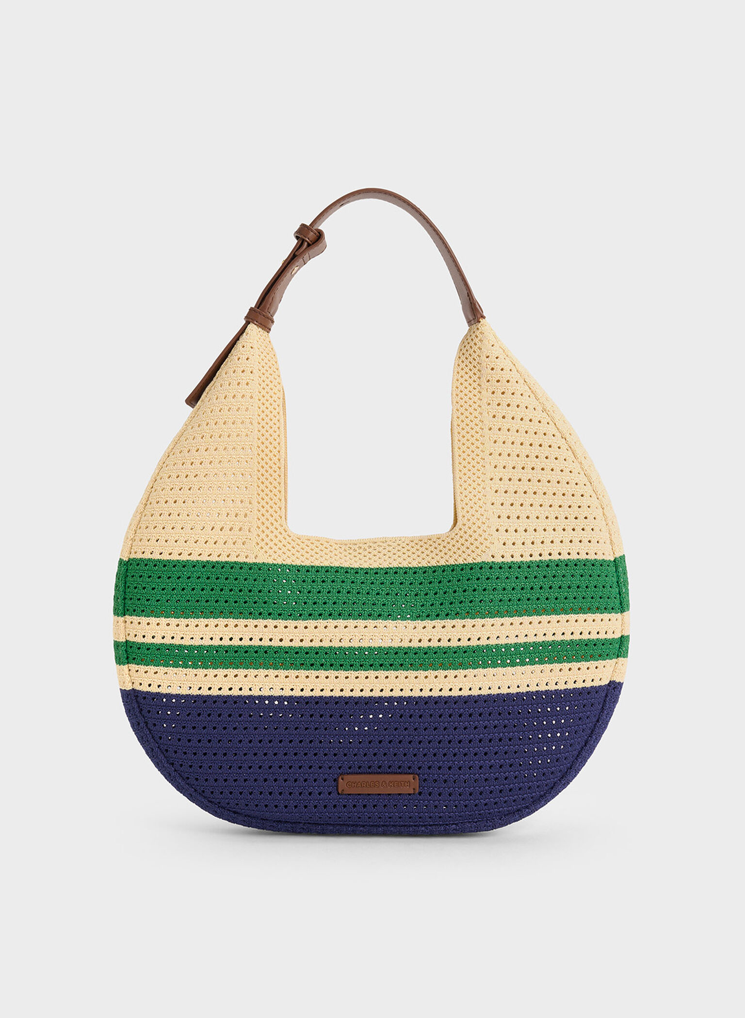 Ida Knitted Striped Hobo Bag, Multi, hi-res
