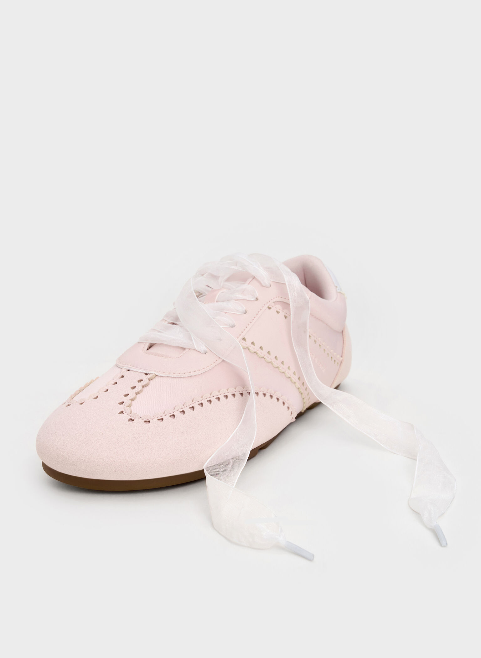 Cece Heart Sheer-Lace Sneakers, Light Pink, hi-res