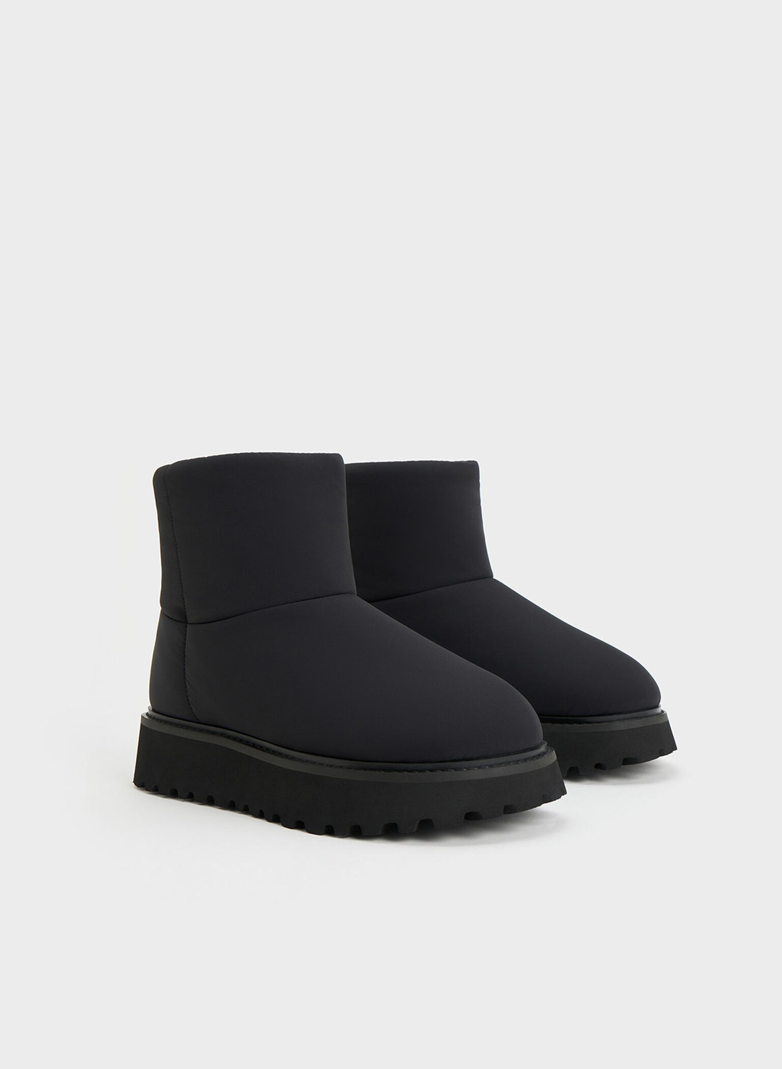 Romilly Puffy Ankle Boots, Black Textured, hi-res