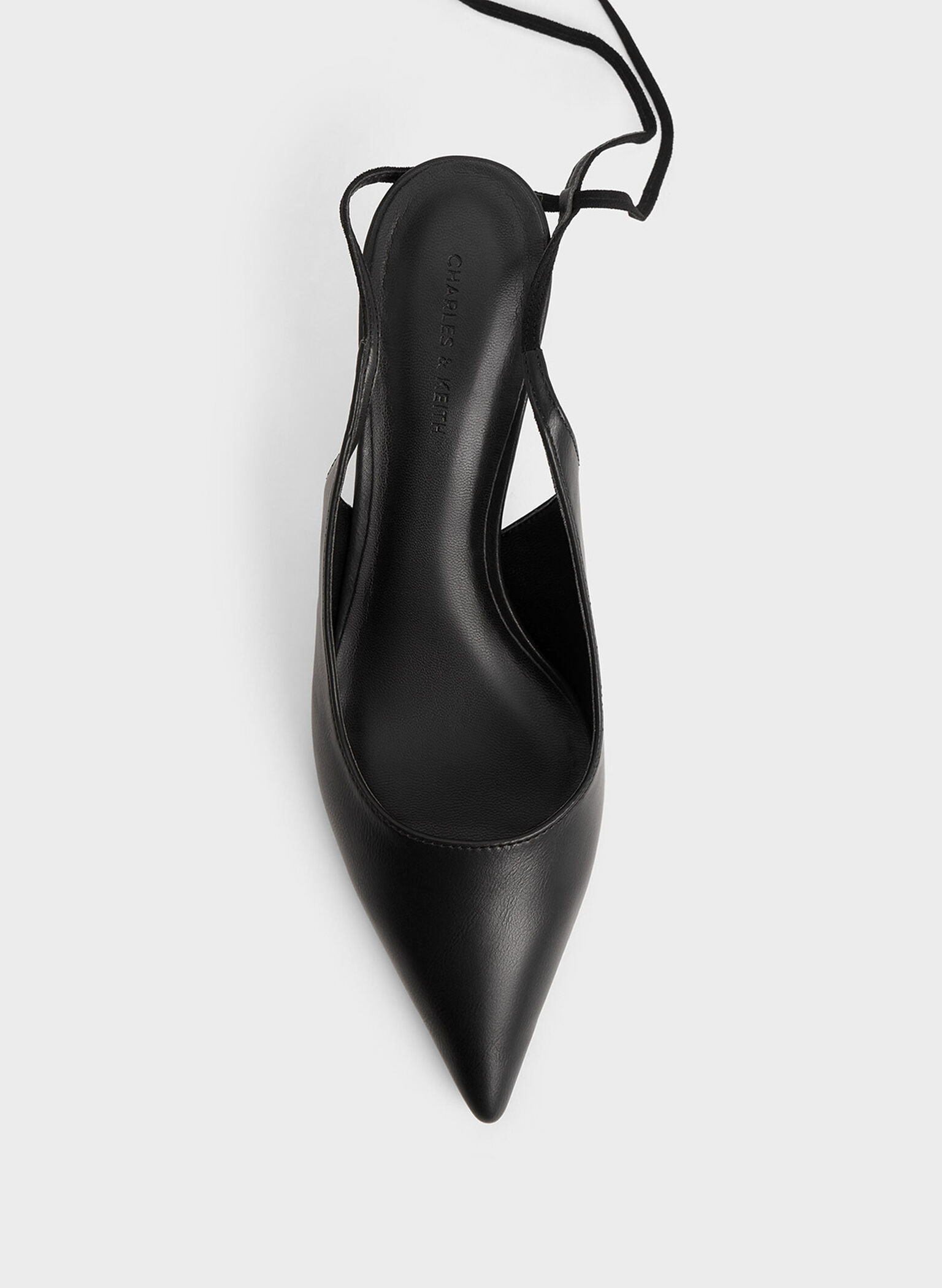 Textured Tie-Around Pointed-Toe Pumps, Black, hi-res