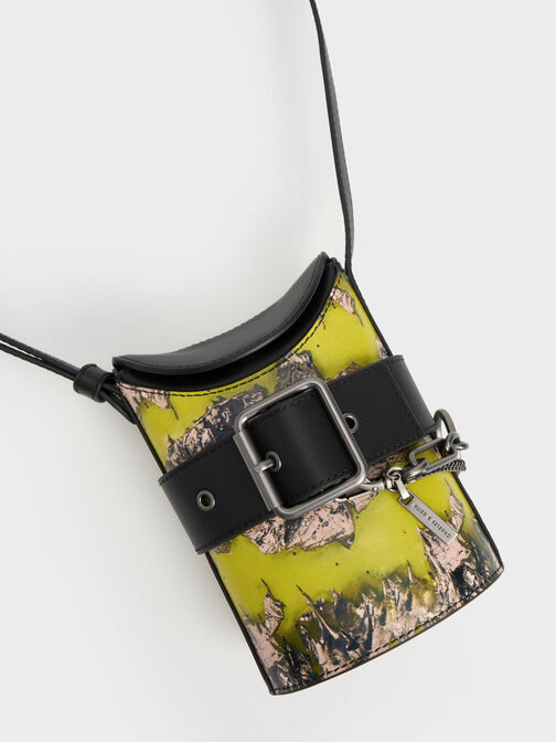 Jules Leather Belted Bucket Bag, Multi, hi-res