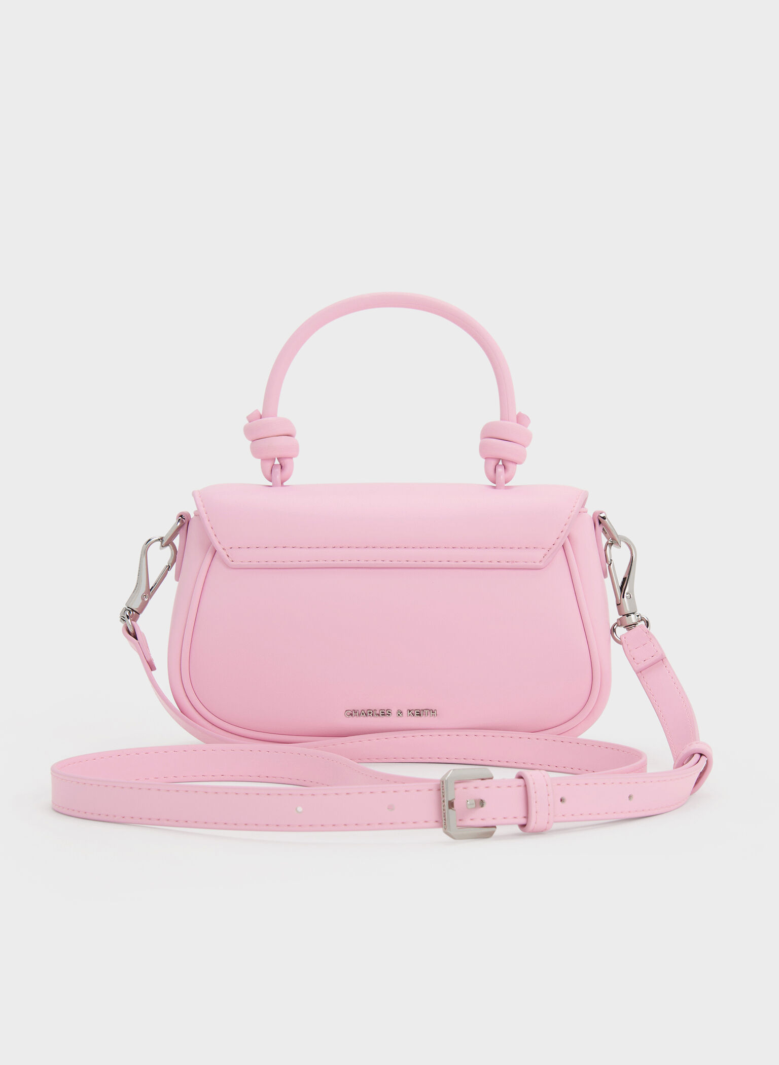 Sammie Knotted-Handle Front-Flap Bag, Bubble Gum Pink, hi-res