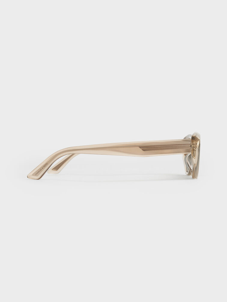Bijou Recycled Acetate Cateye Sunglasses, Beige, hi-res