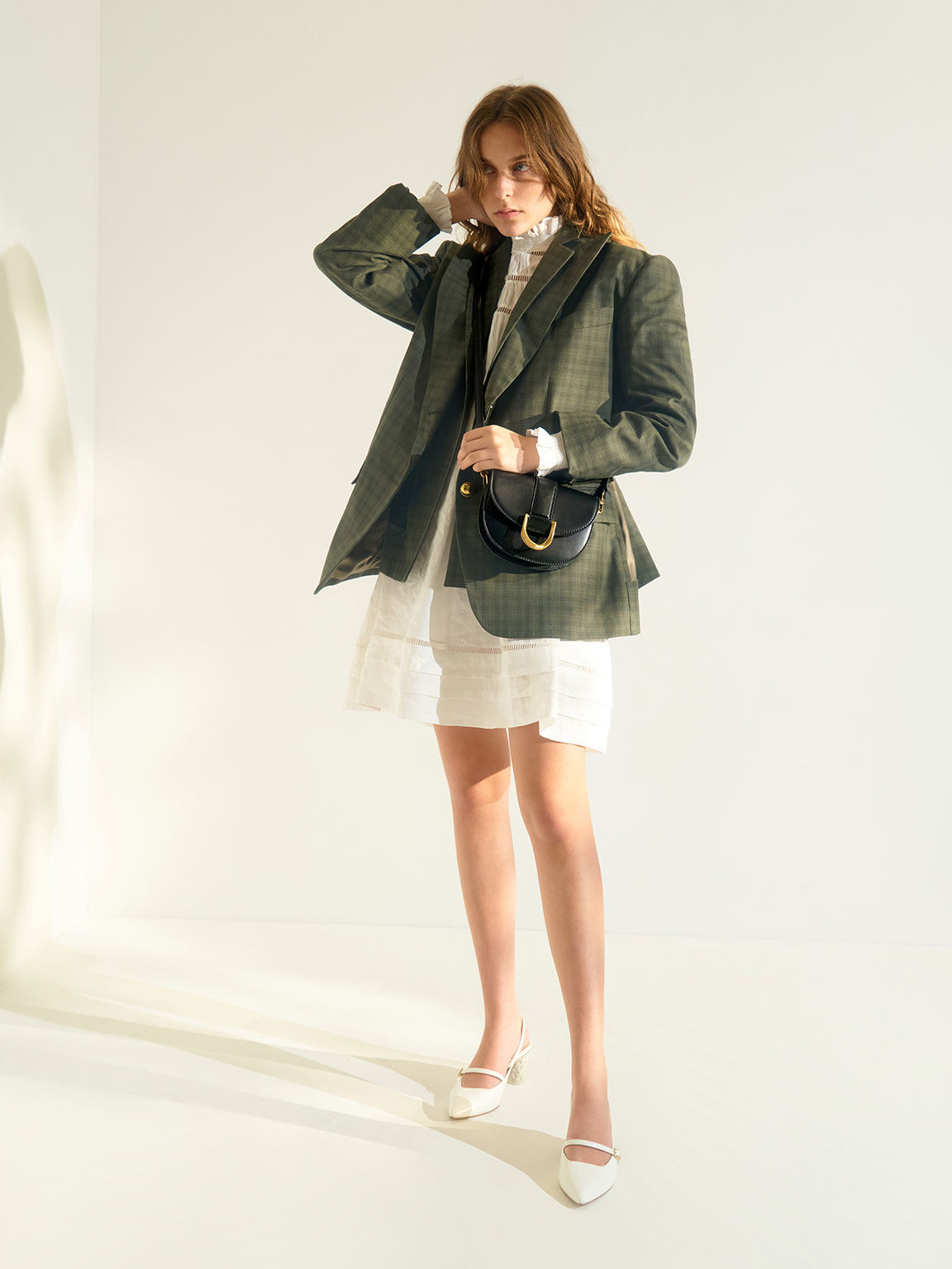mini gabine quilted saddle bag
