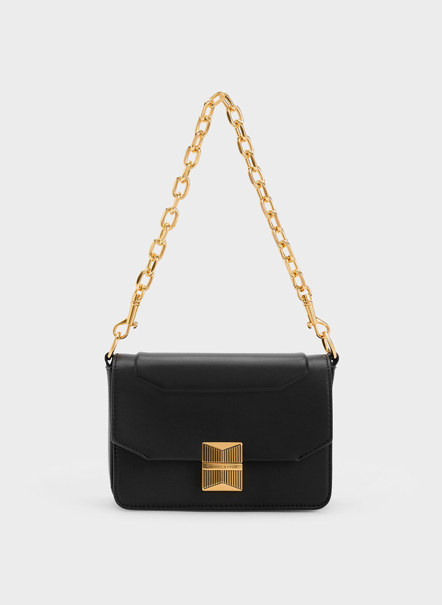 Kalinda Metallic Accent Boxy Bag, Black, hi-res