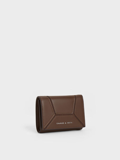 Nasrin Geometric Wallet, Dark Brown, hi-res