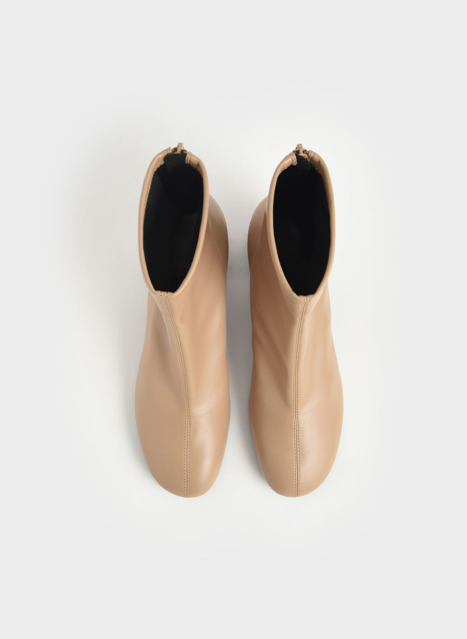 Block Heel Ankle Boots, Beige, hi-res