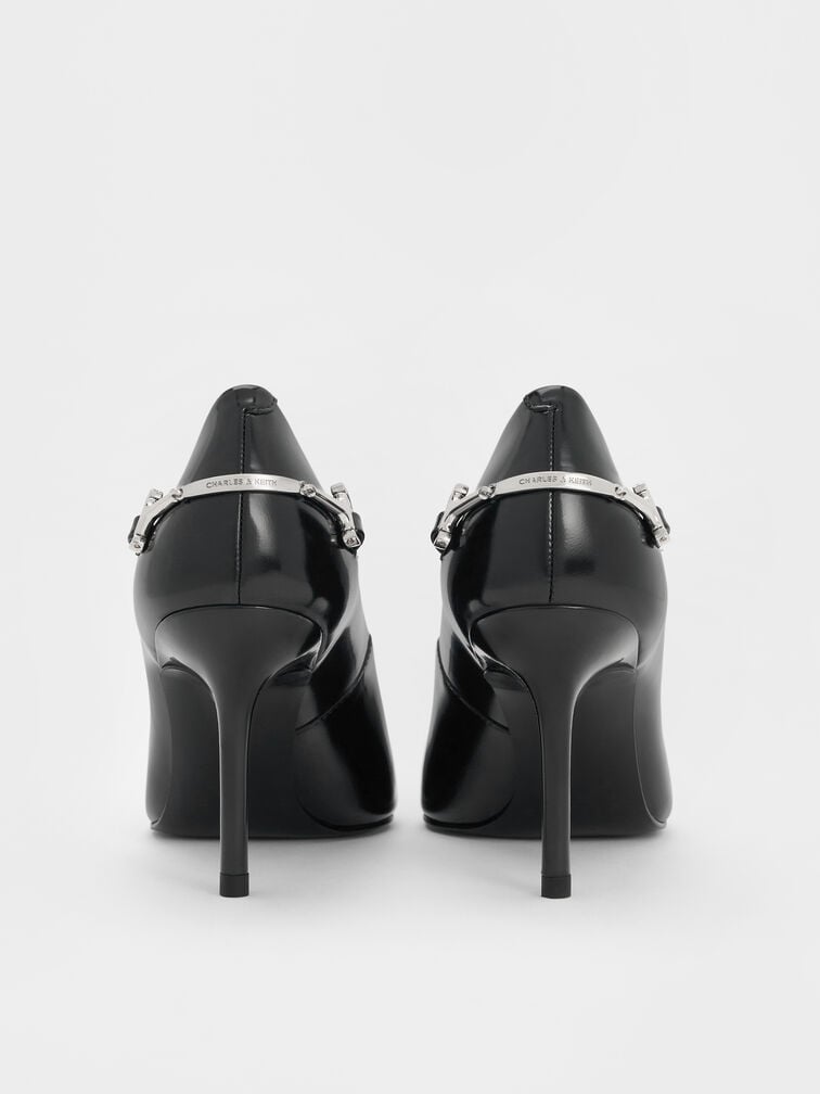 Erinna Metallic-Accent Pointed-Toe Pumps, Black Box, hi-res