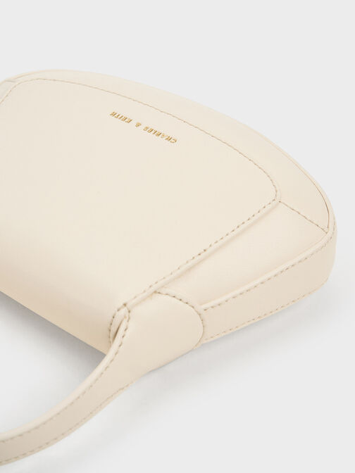 Metallic-Accent Curved Top Handle Bag, Chalk, hi-res