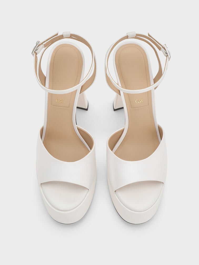 Michelle Recycled Polyester Platform Sandals, White, hi-res