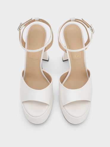 Michelle Recycled Polyester Platform Sandals, White, hi-res