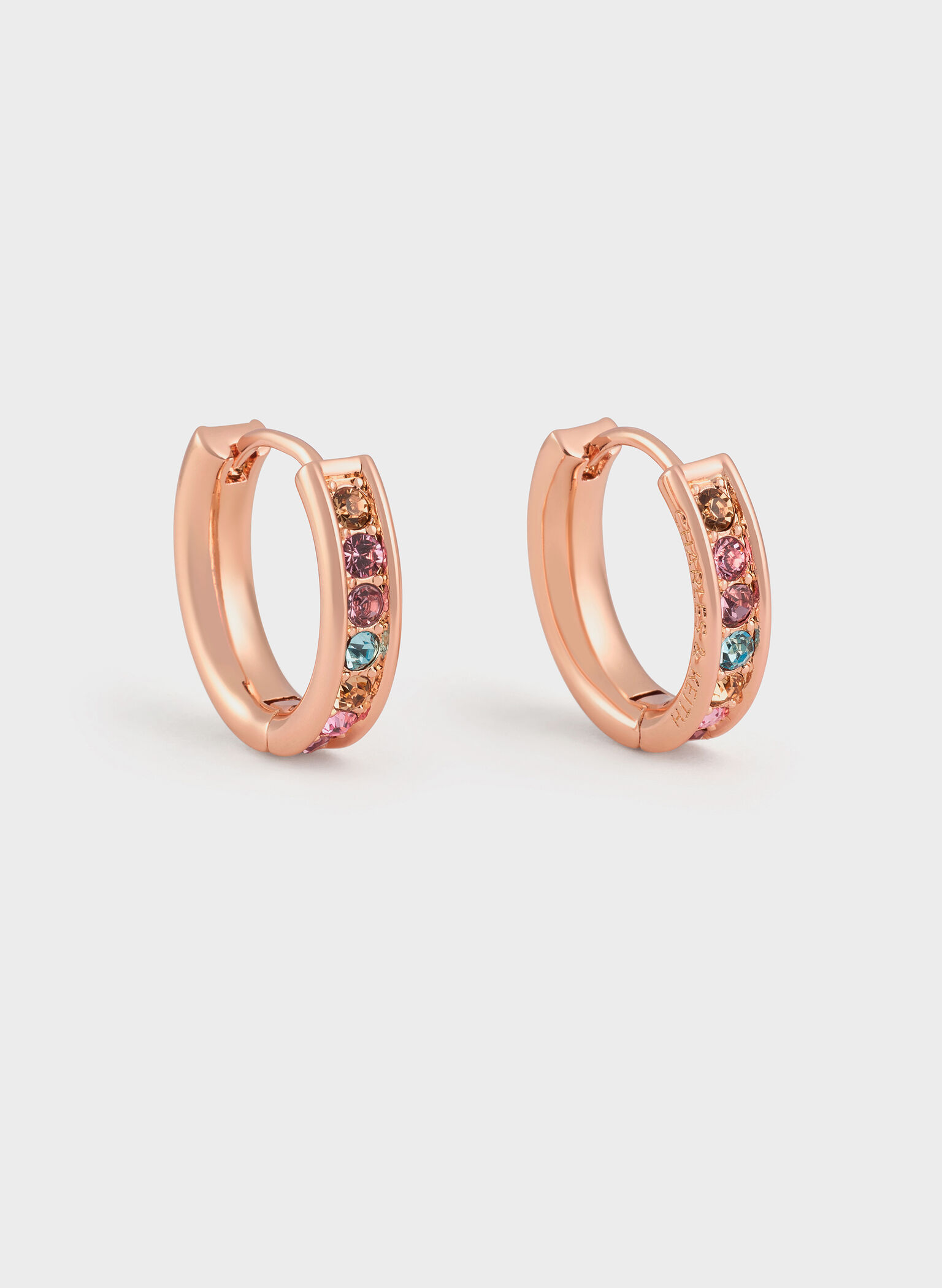 Maeve Crystal-Embellished Hoop Earrings, Rose Gold, hi-res