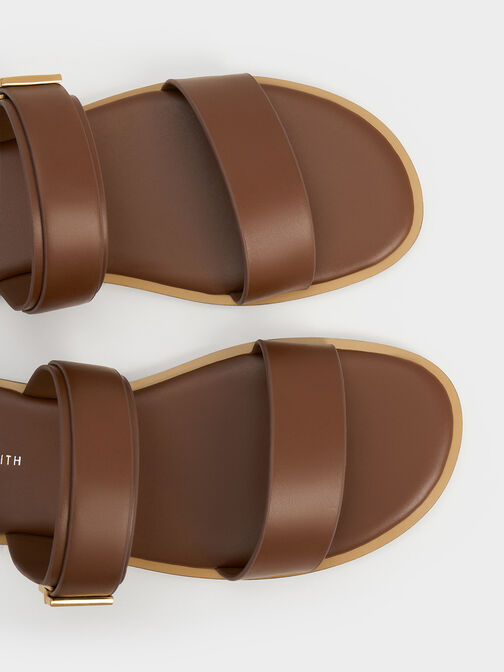 Dove Double-Strap Sandals, Dark Brown, hi-res