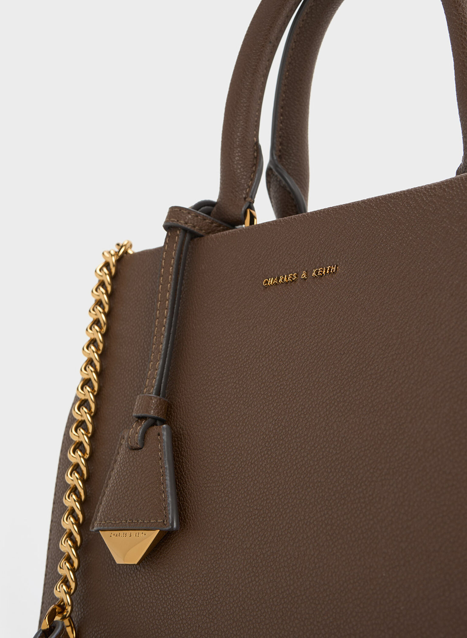 Mirabelle Structured Top Handle bag, Dark Brown, hi-res