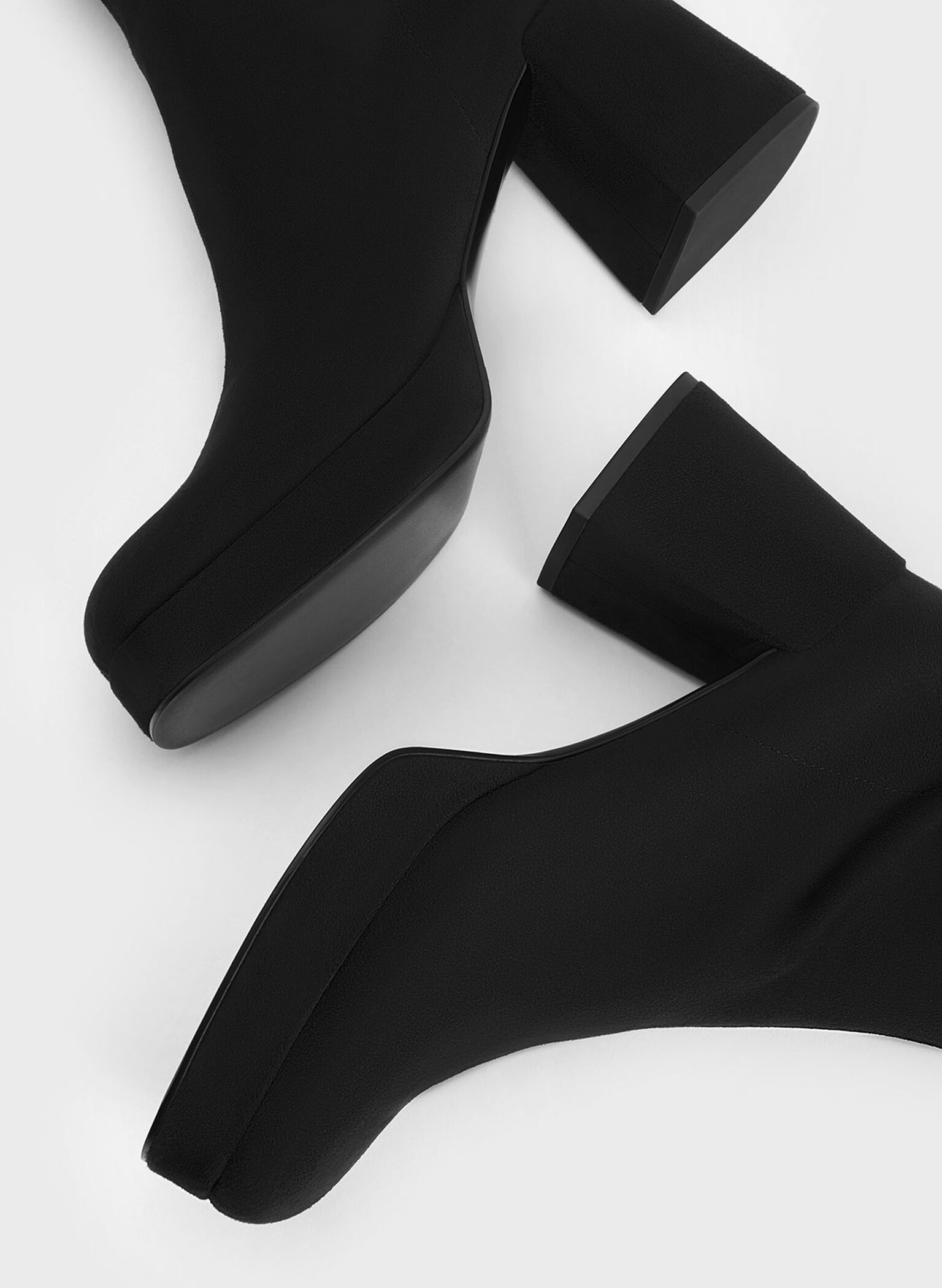 Evie Textured Platform Thigh-High Boots, Black Textured, hi-res
