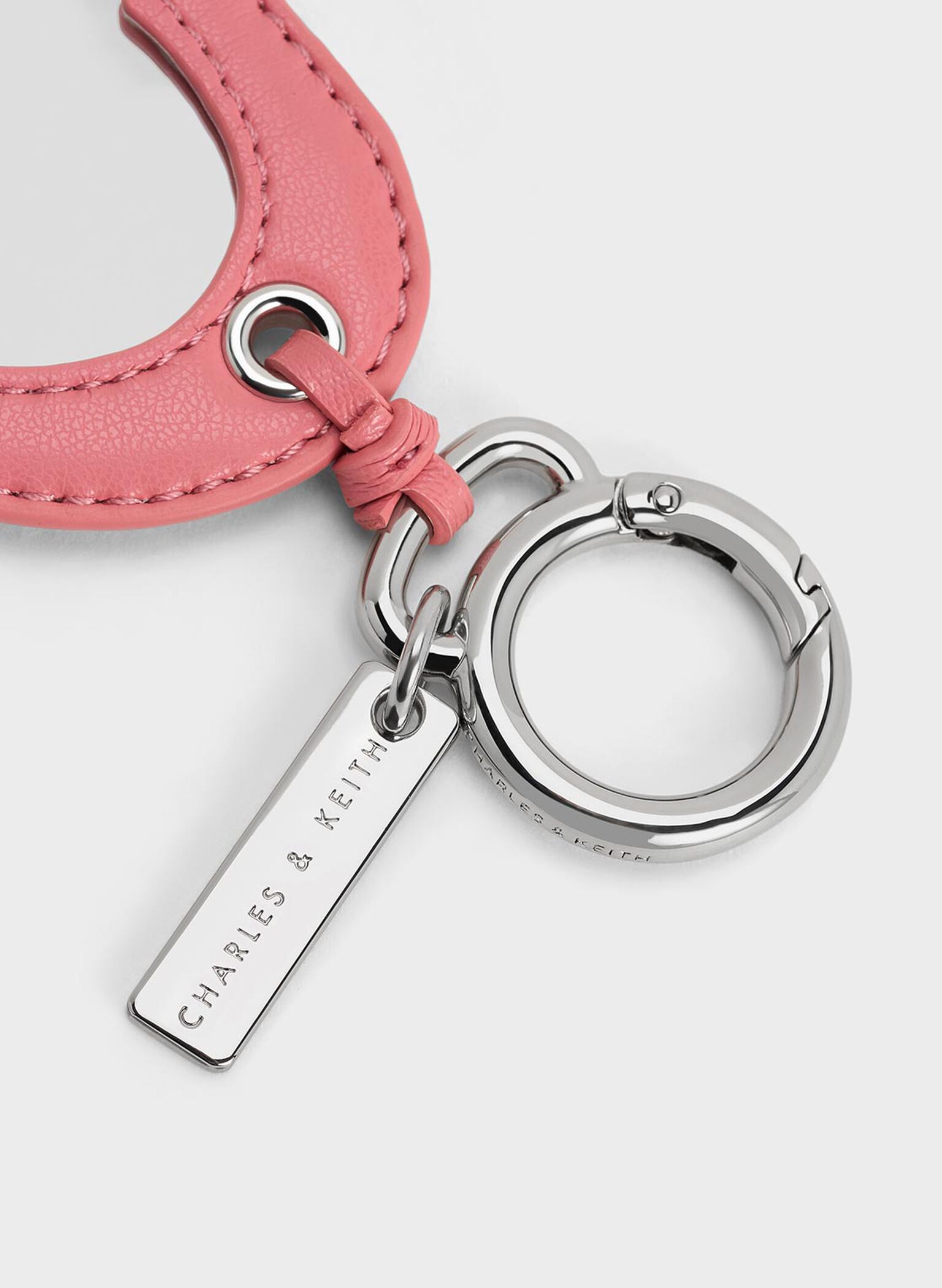 Heart Quilted Mirror Charm, Pink, hi-res