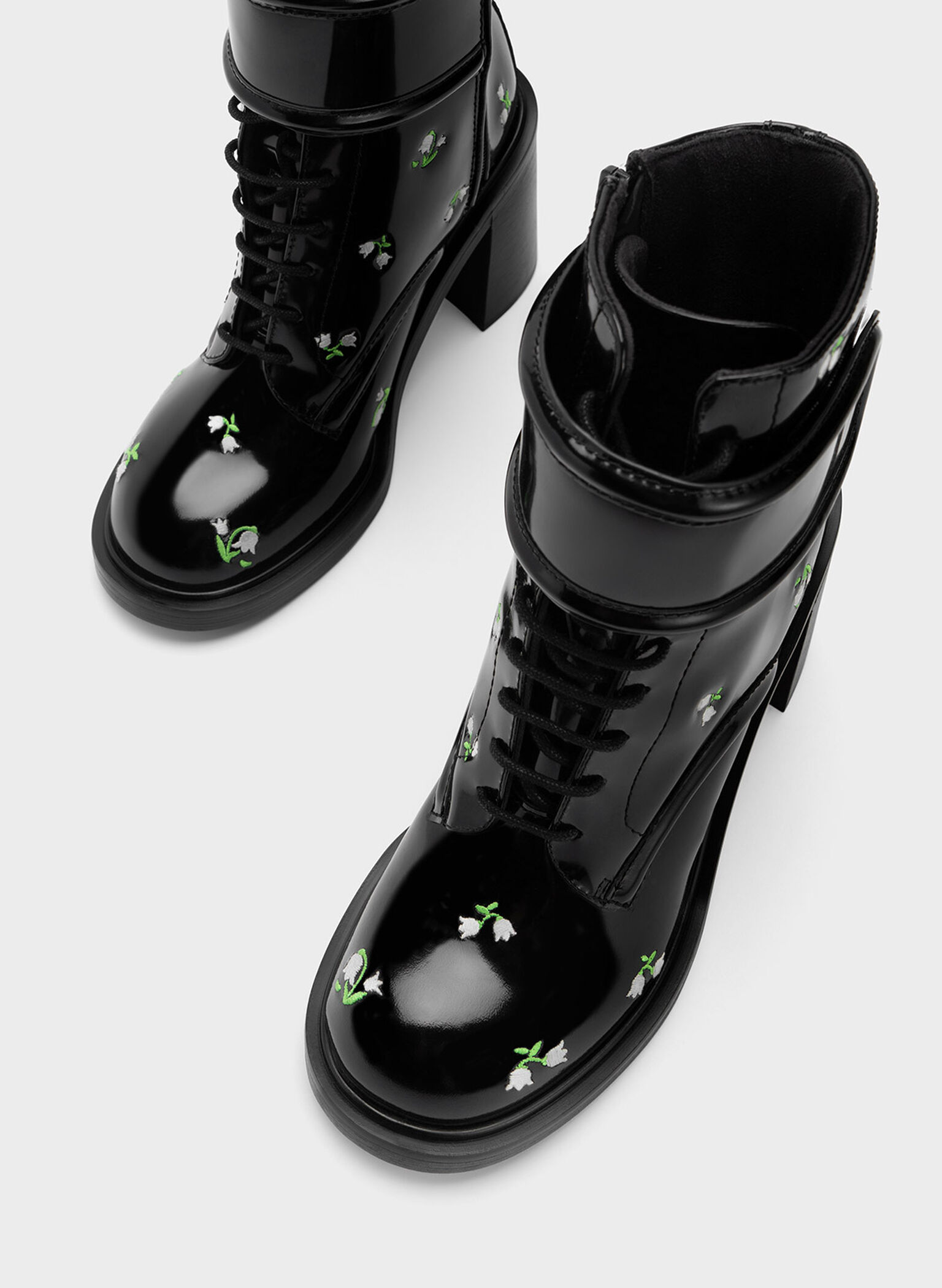Rosalie Leather Floral Ankle Boots, Multi, hi-res