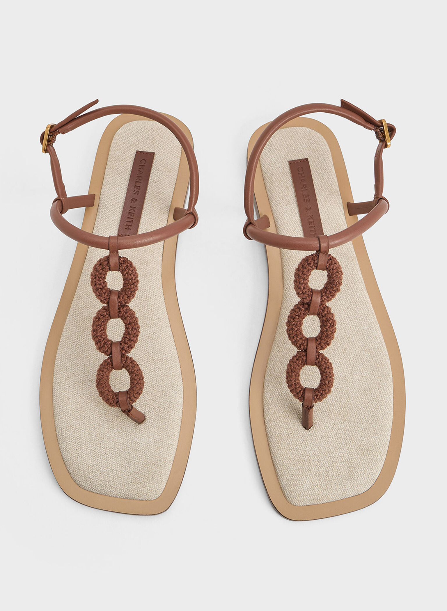 Raffia Ring Thong Sandals, Multi, hi-res