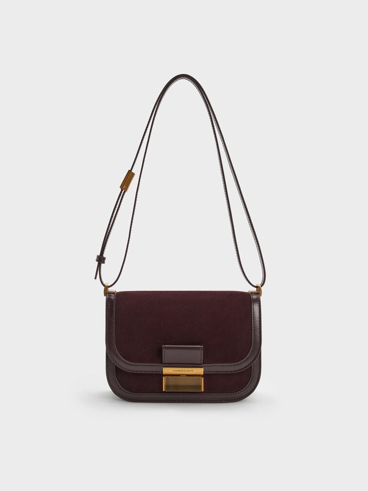 Charlot Recycled Suede Bag, Espresso Brown, hi-res