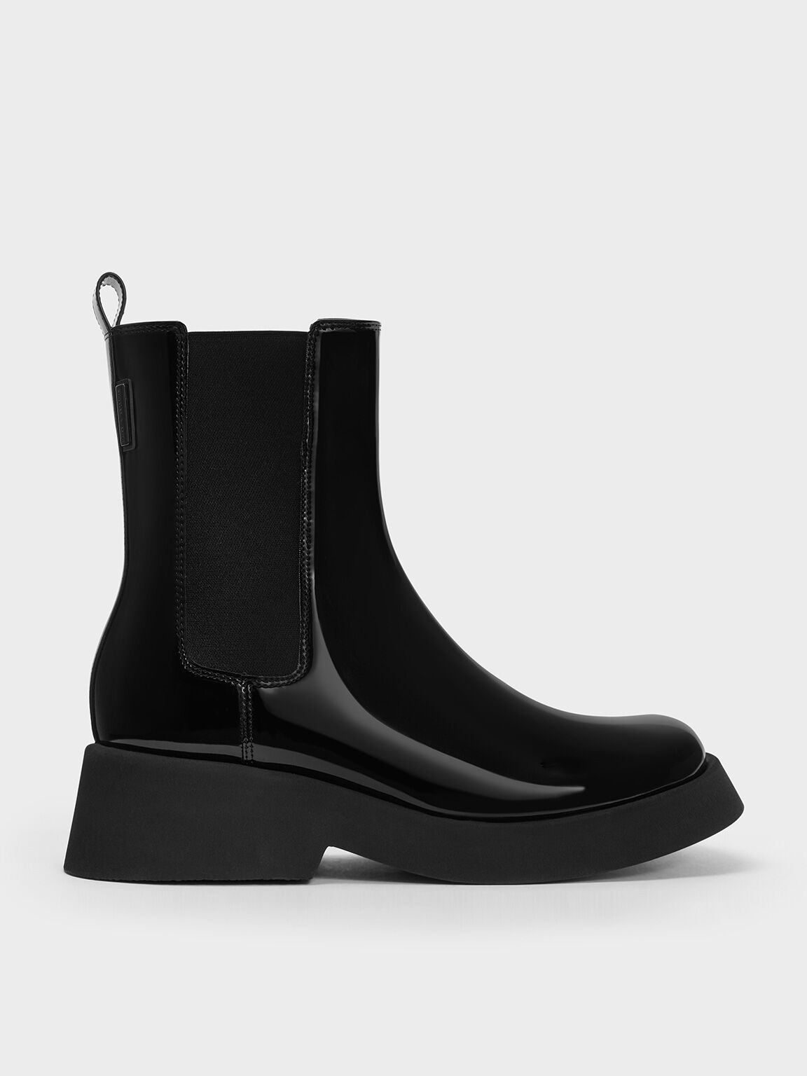 Giselle Patent Chelsea Boots Black Patent
