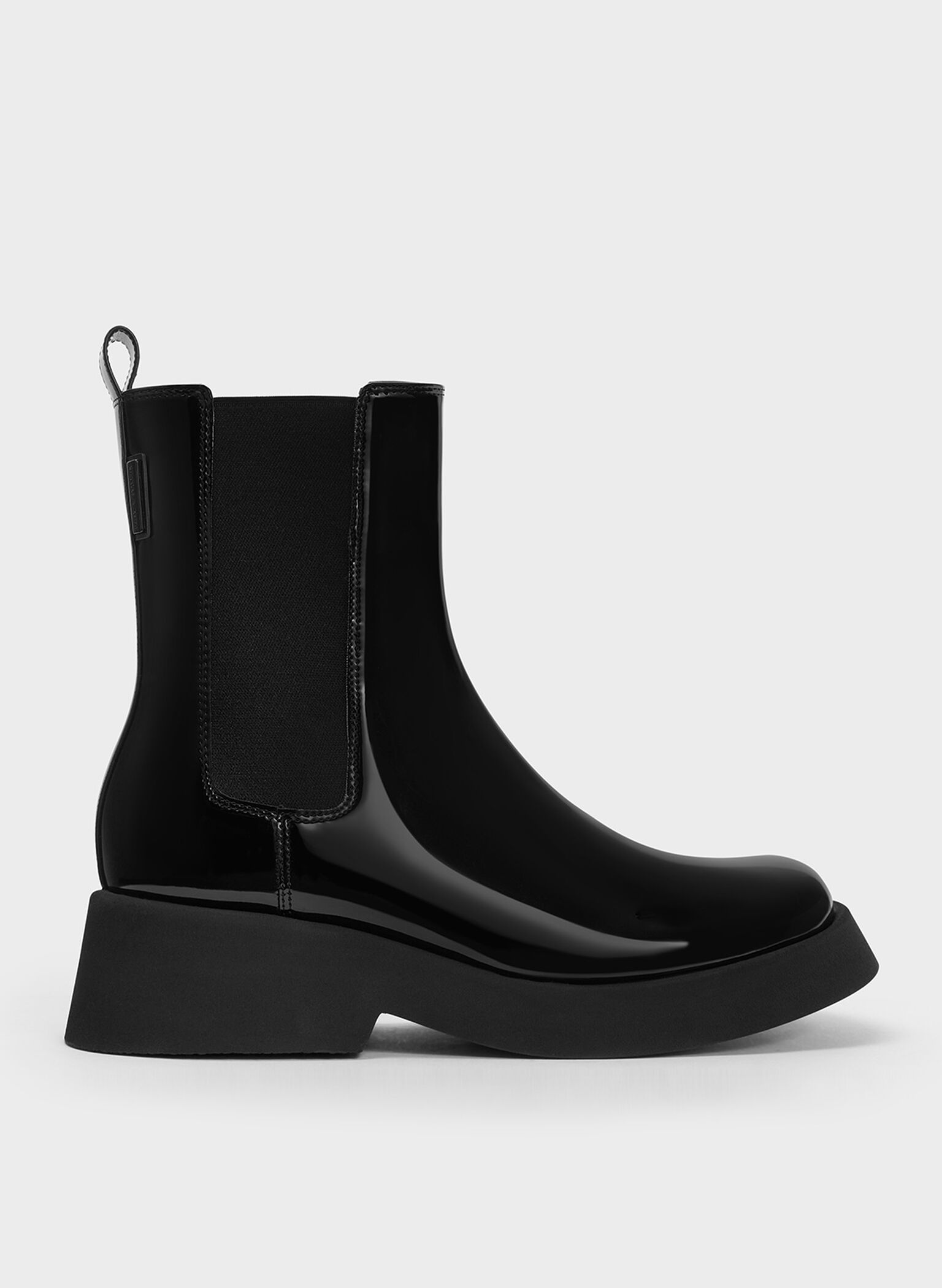 Giselle Patent Chelsea Boots, Black Patent, hi-res