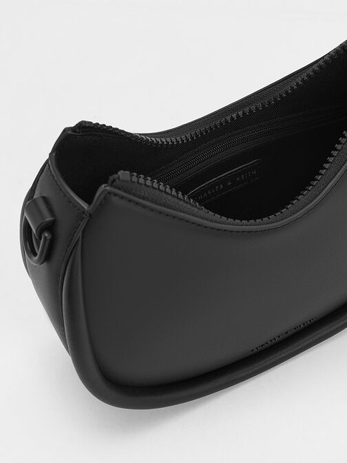 Lana Curved Shoulder Bag, Jet Black, hi-res