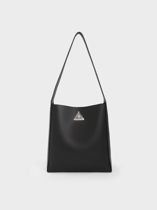 Trice Metallic Accent Large Hobo Bag, Noir, hi-res