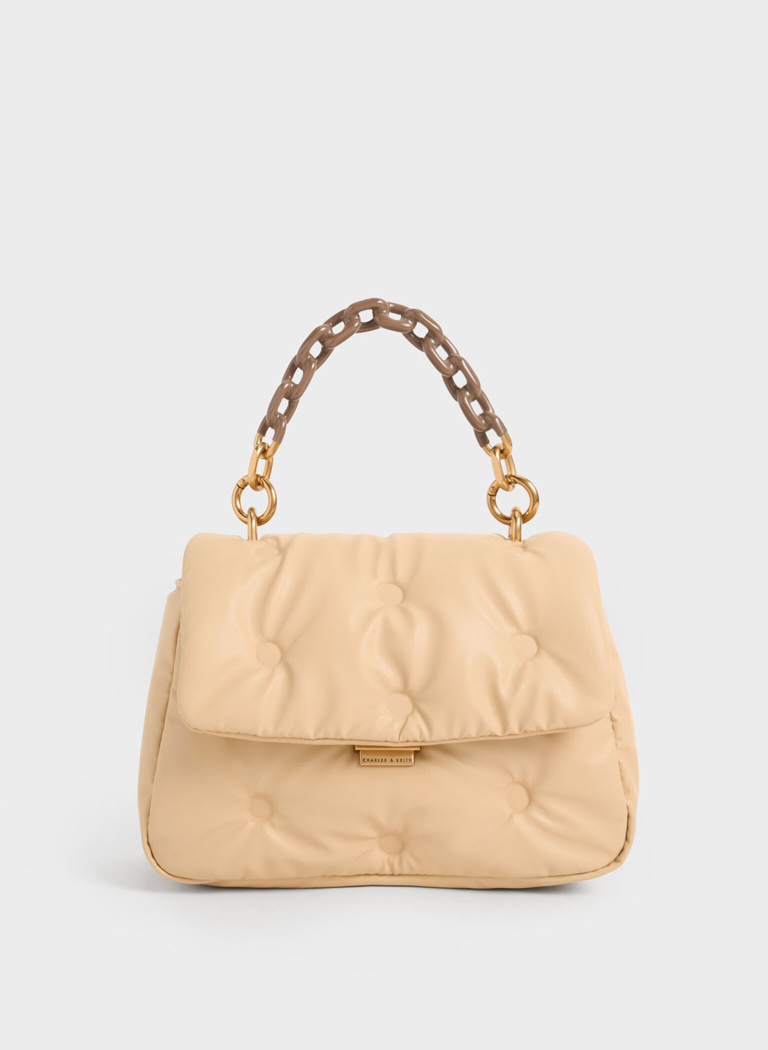 Koi Padded Chain Handle Bag, Beige, hi-res