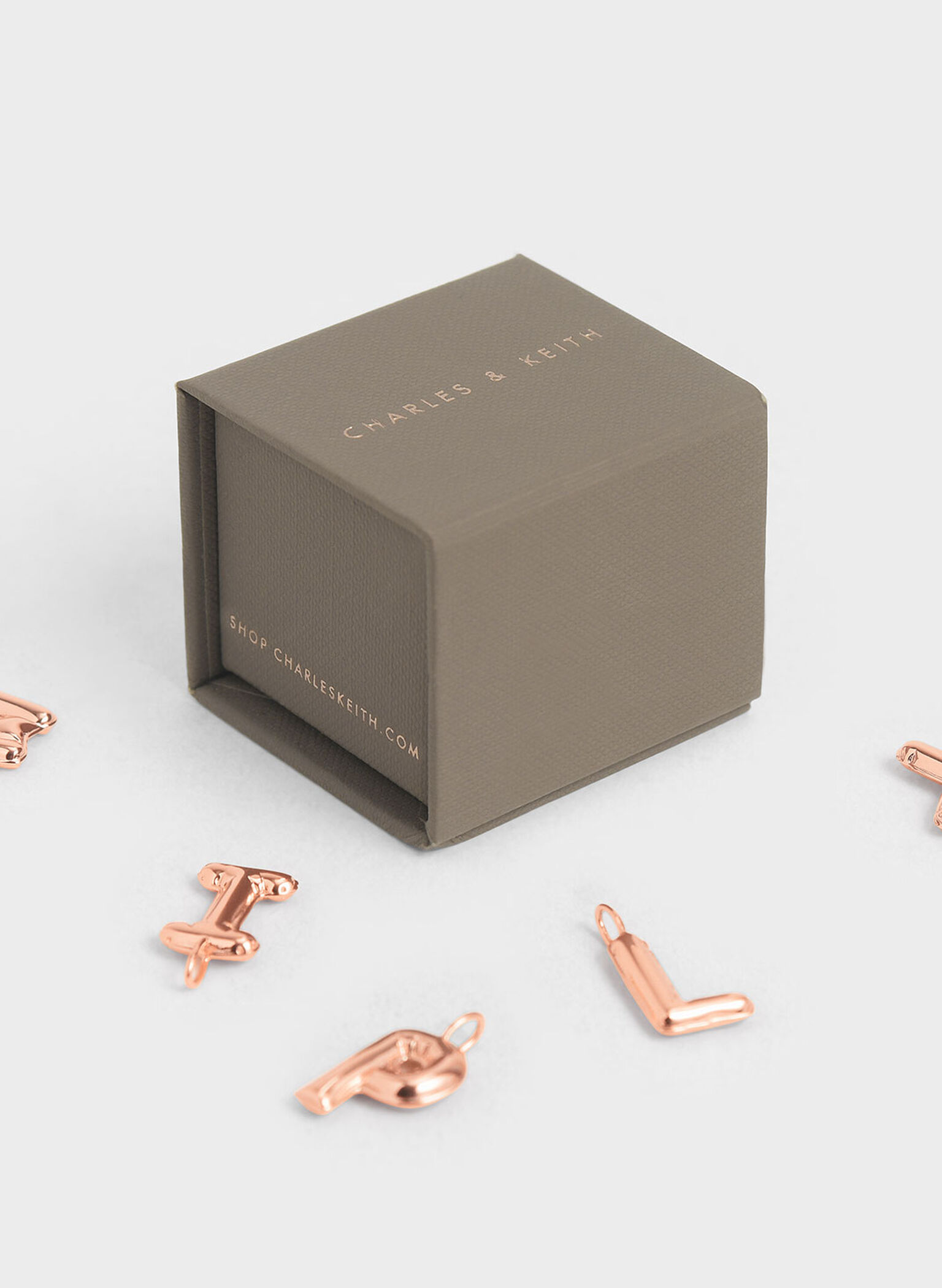 Alphabet 'P' Charm, Rose Gold, hi-res
