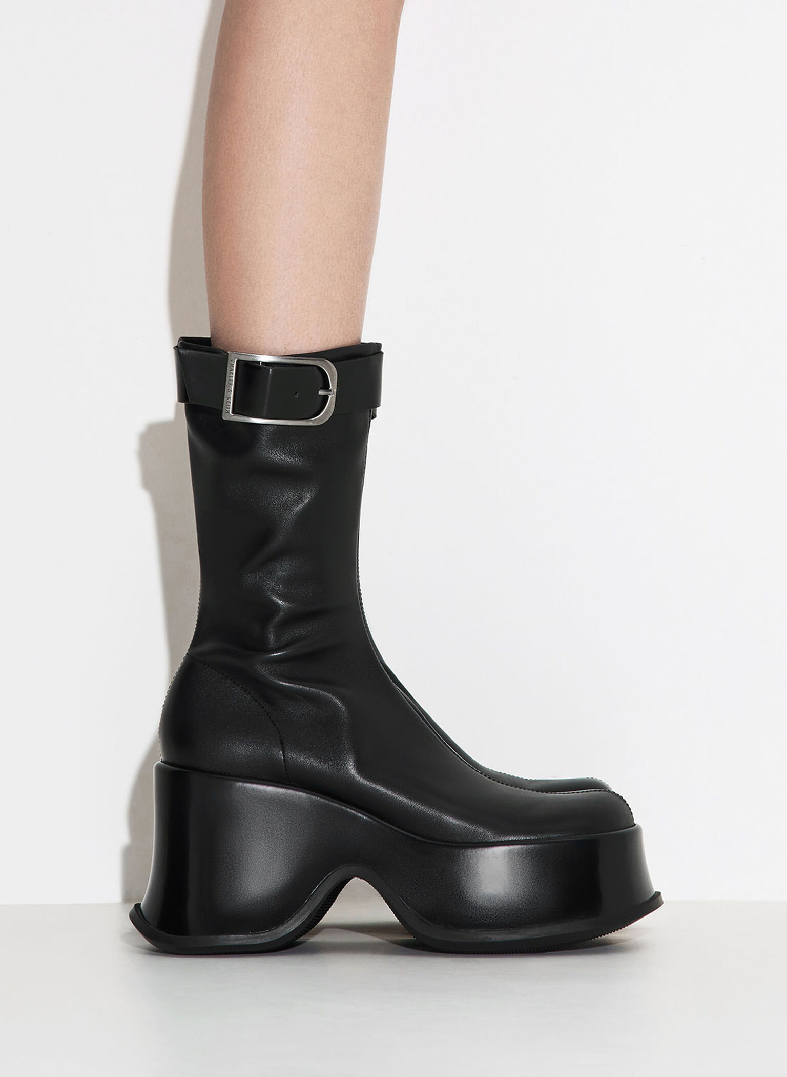 Carlisle Platform Boots, Black, hi-res