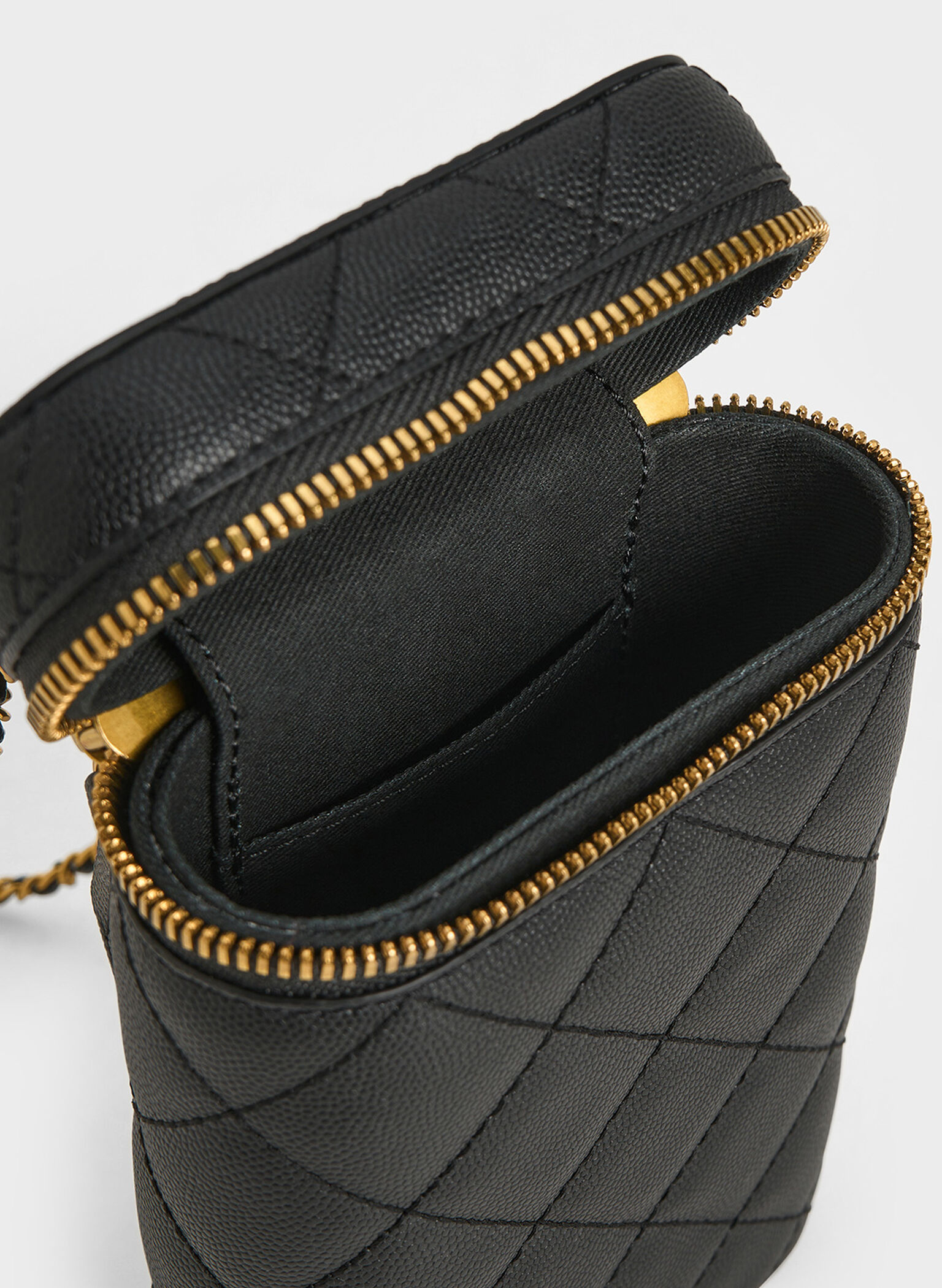 Mini Apfra Quilted Elongated Bag, Black, hi-res
