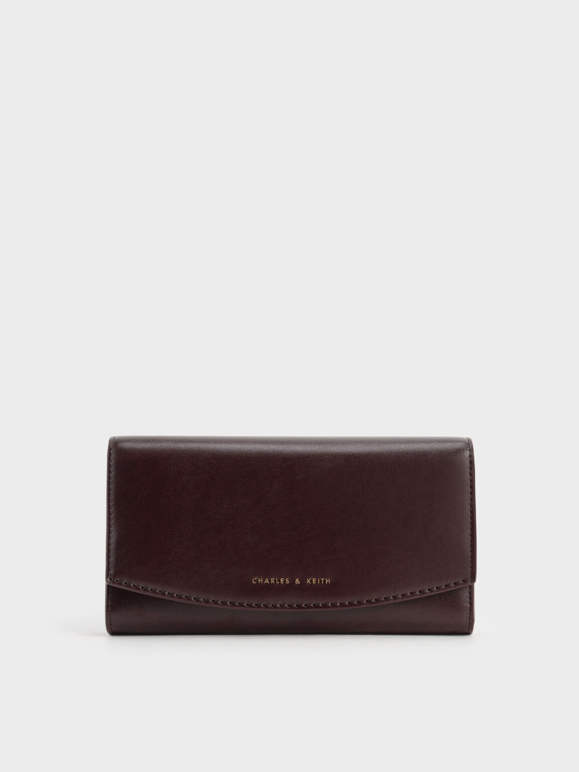 Curved Flap Long Wallet Dark Oak