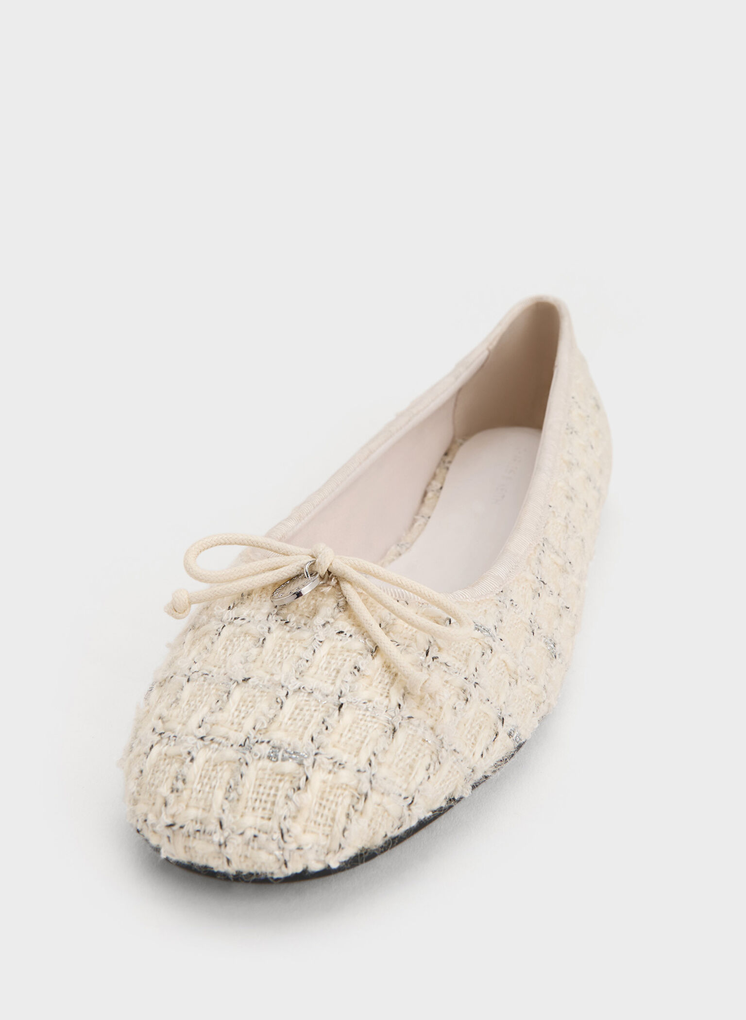 Tweed Bow Ballet Flats, Multi, hi-res