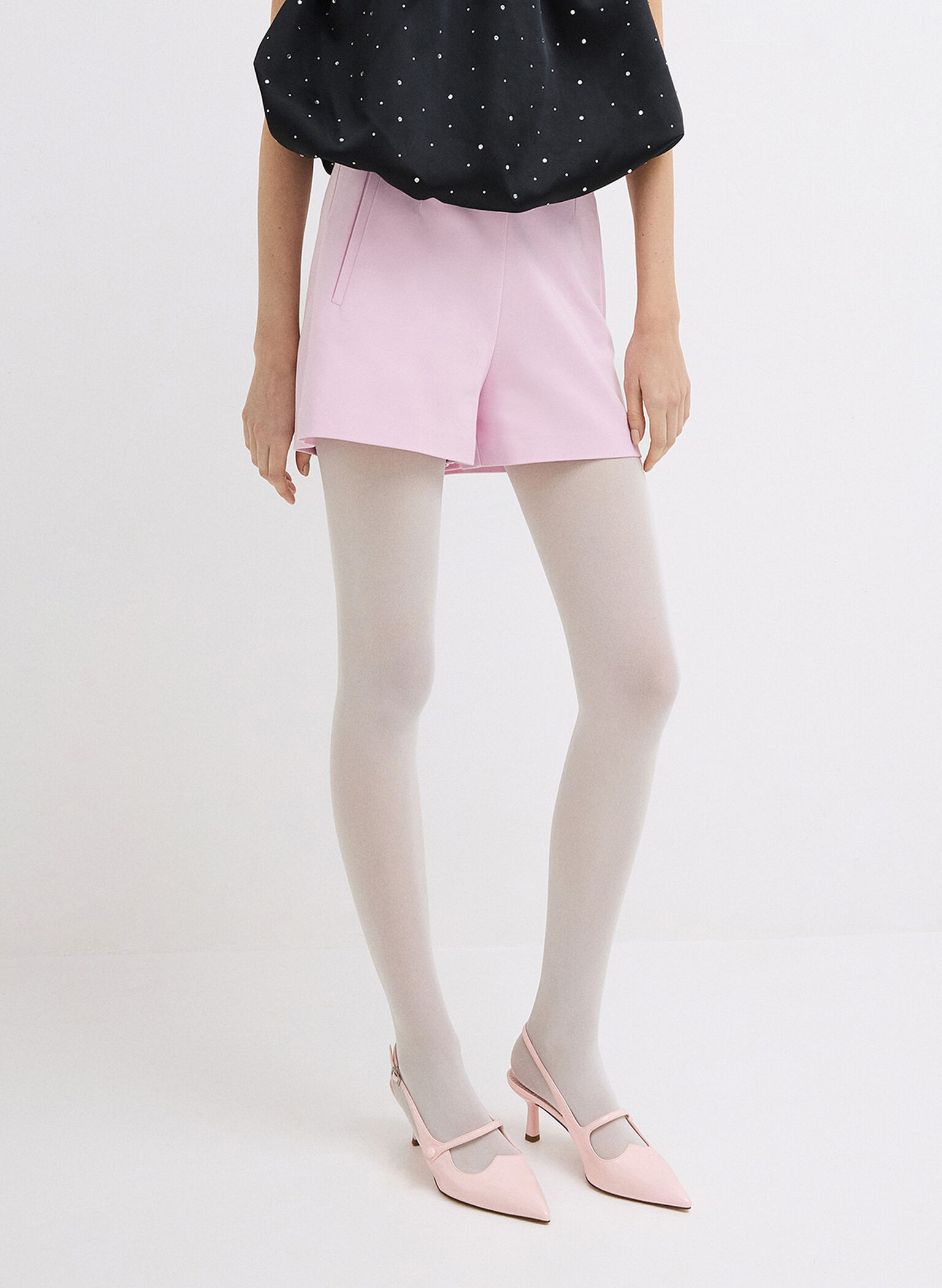 Pointed-Toe Mary Jane Slingback Pumps, Light Pink, hi-res