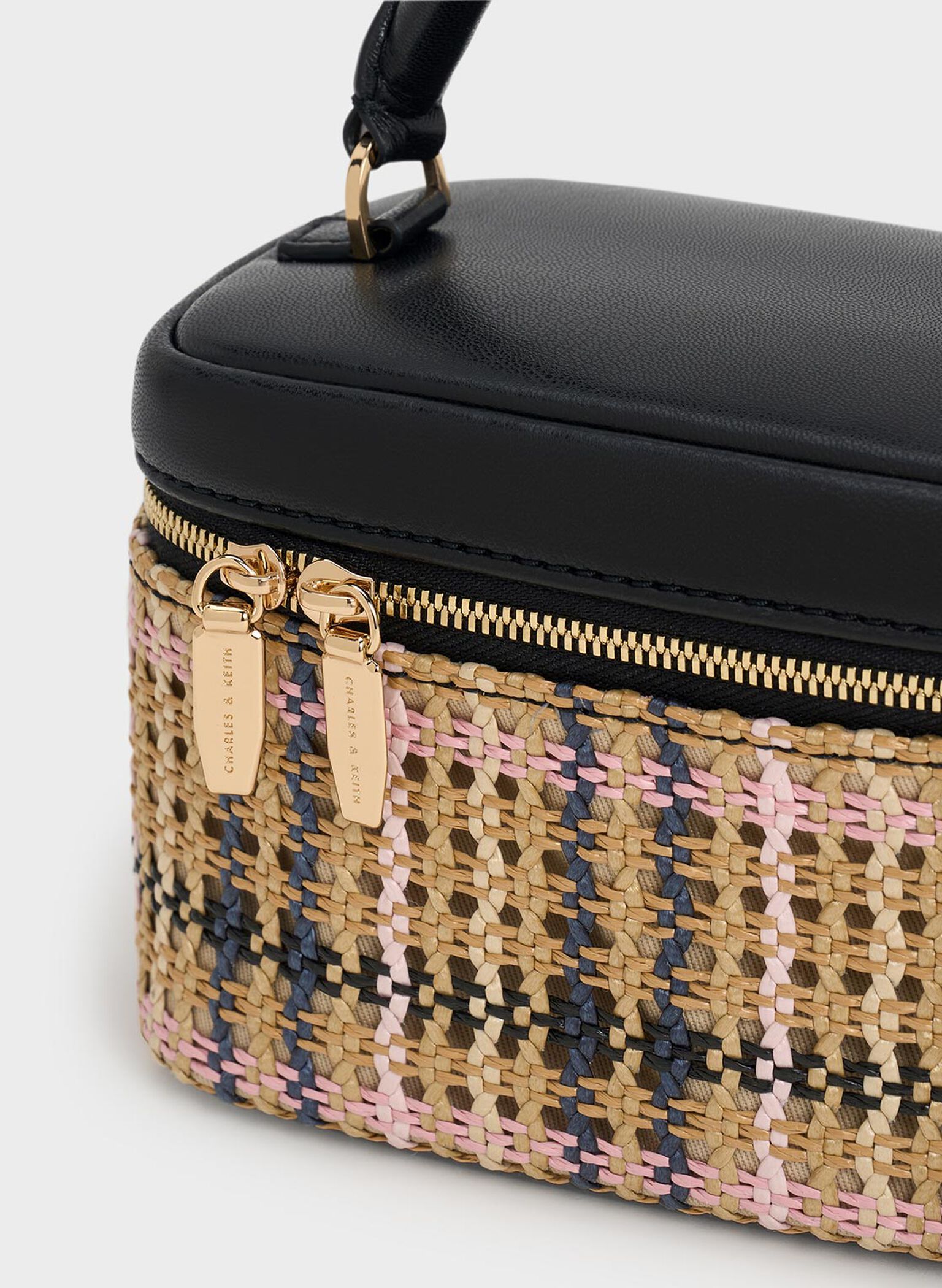 Arwen Tartan Top Handle Vanity Bag, Tartan Straw, hi-res