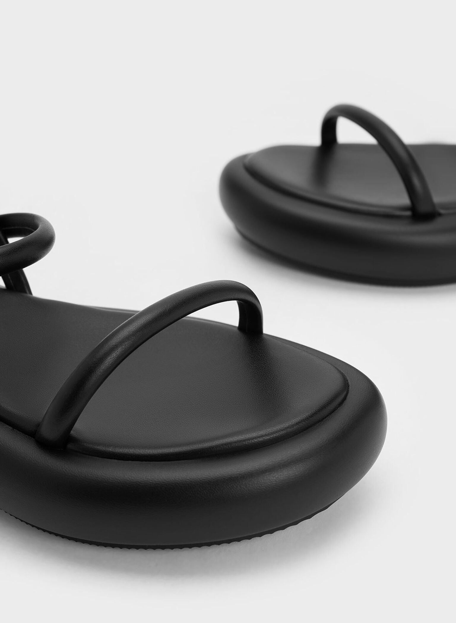 Keiko Padded Flatform Sandals, Black, hi-res