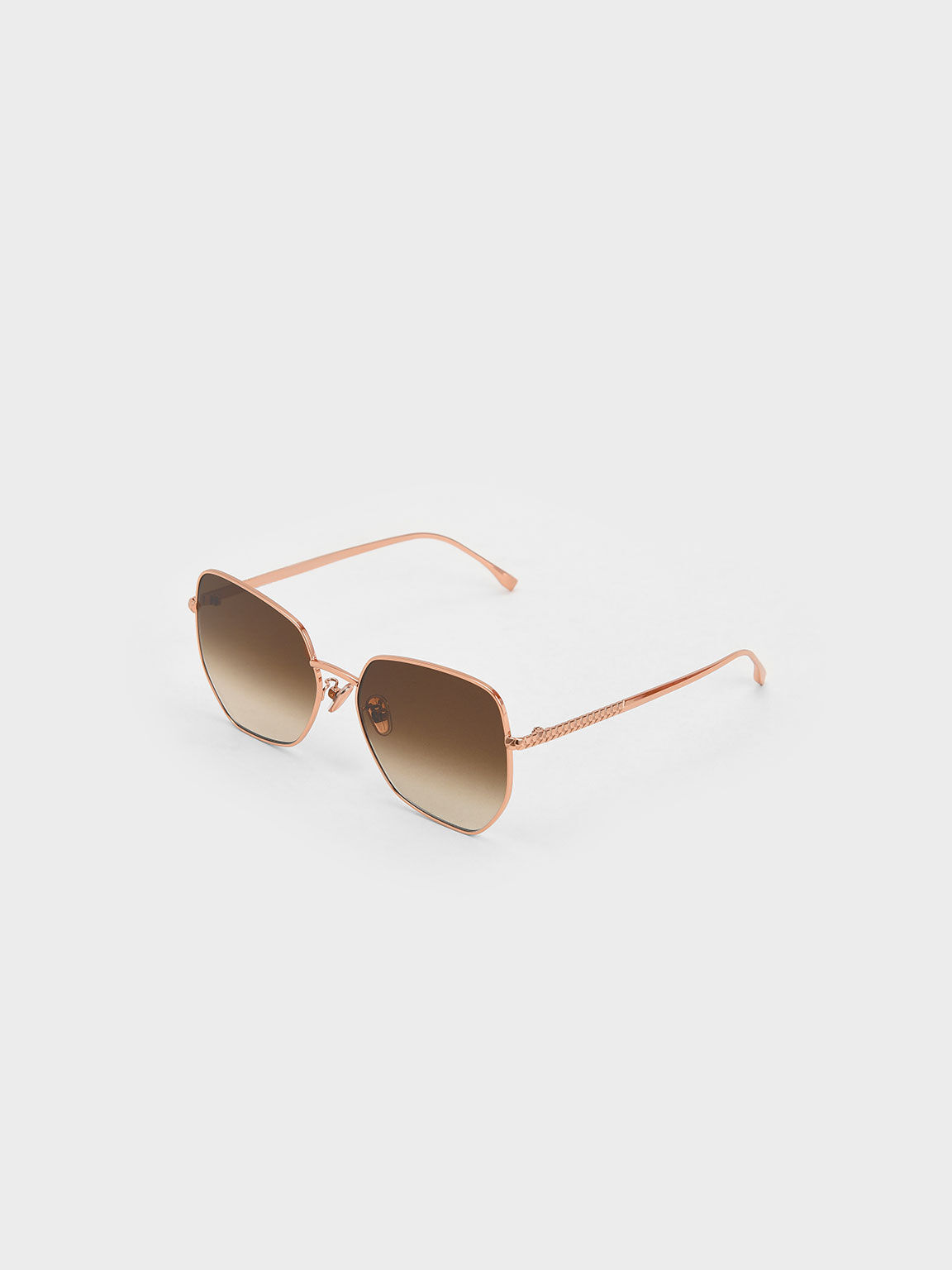 Coiled Temple Butterfly Sunglasses, Rose Gold, hi-res