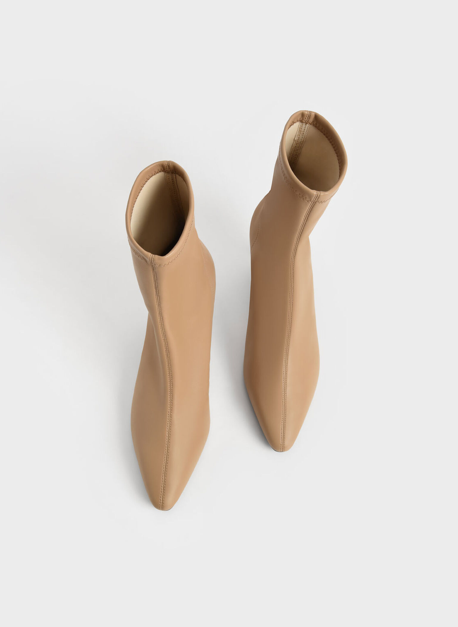 Cylindrical Heel Ankle Boots, Sand, hi-res