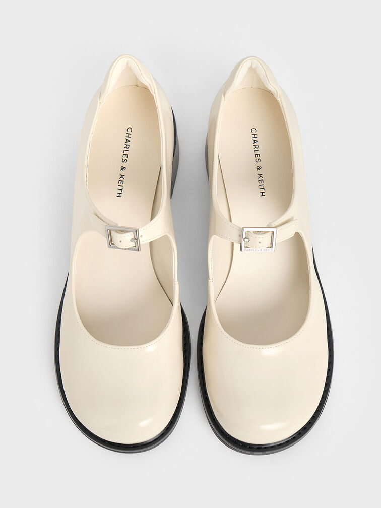 Rooney Buckled Block-Heel Mary Janes, Chalk, hi-res