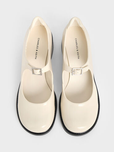 Rooney Buckled Block-Heel Mary Janes, Chalk, hi-res