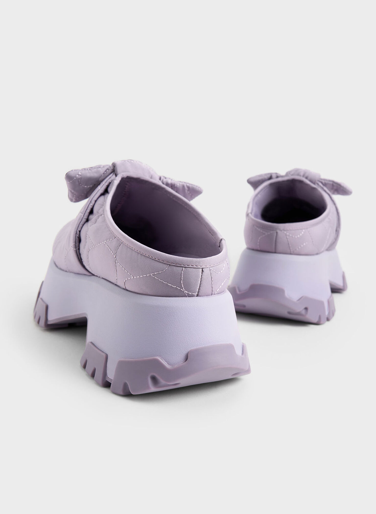 Recycled Polyester Knotted Platform Mules, Lilac, hi-res