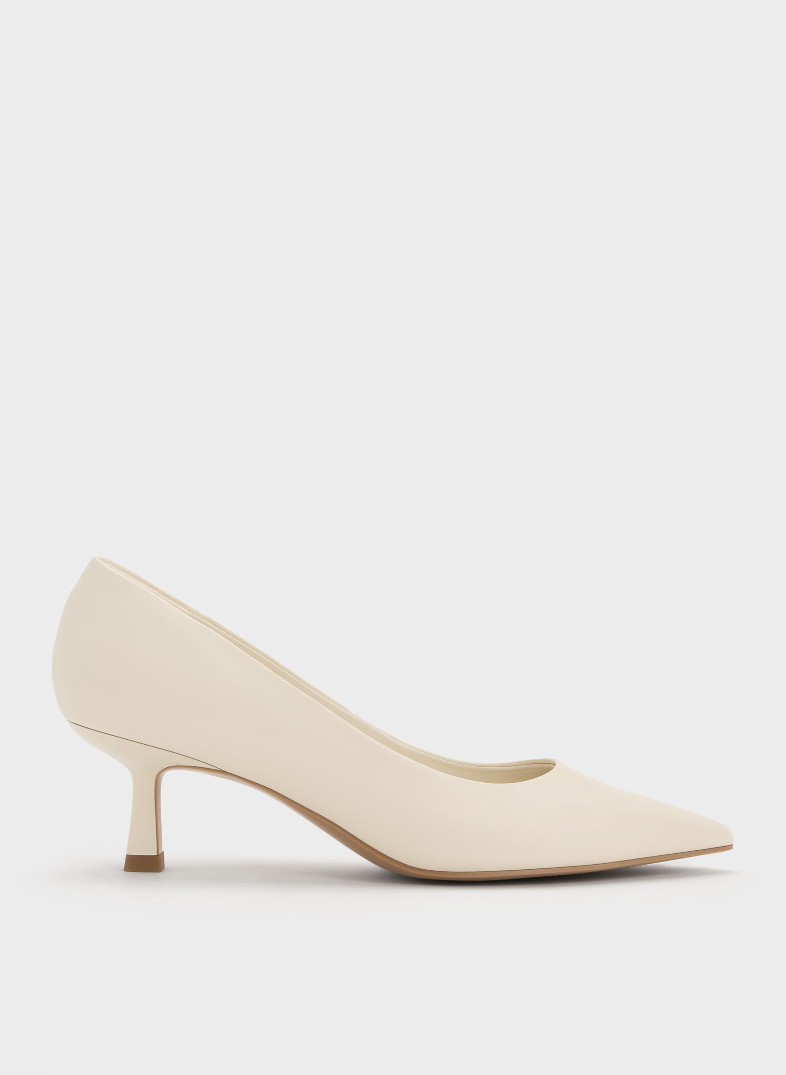 Emmy Pointed Kitten Heel Pumps, Chalk, hi-res